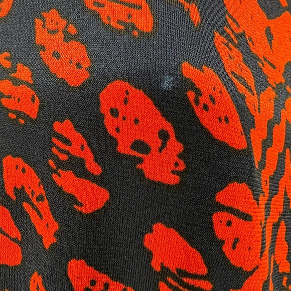 SUSAN GRAVER Tops Womens XL Red Navy Blue Geometric Print Ruched Vented Stretch - Picture 5 of 9